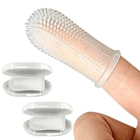 Baby Finger Tannbørste Silisium Tannbørste TRANSPARENT 2 STK 2 STK