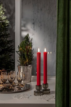 Jotex - Led Flamme Stripe 2-pak Red - Antiklys - Køb Led-lys hos Jotex