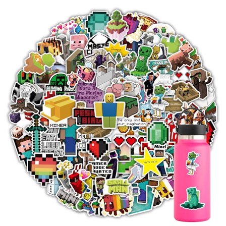 MH-(B)100 st Minecraf-t klistermärken Vattentäta vinylklistermärken för L