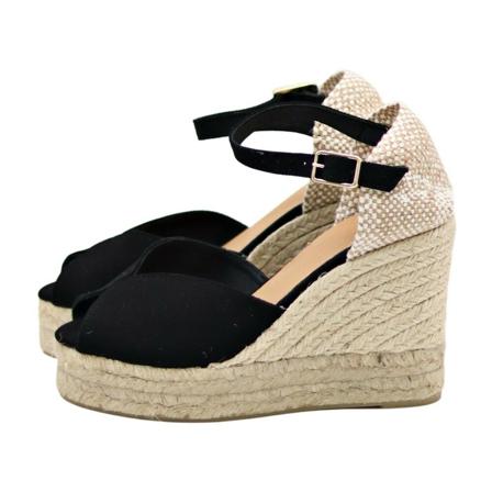 Castañer, Bianca Wedges Espandrille Czarny, Kobieta, Rozmiar: 39 EU