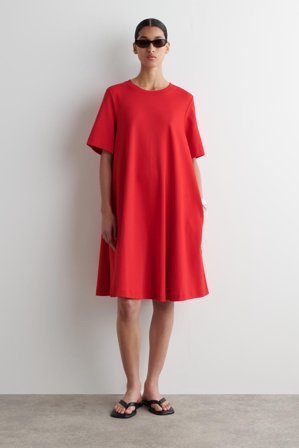 COS Women's A-Line Mini T-Shirt Dress in Red