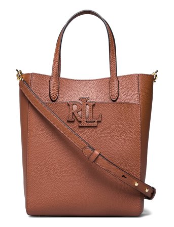 Lauren Ralph Lauren Pebbled Leather Small Cameryn Tote Bag - Brown - ONE SIZE