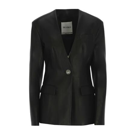 The Attico, Jacket Zwart, Dames, Maat:S,leather