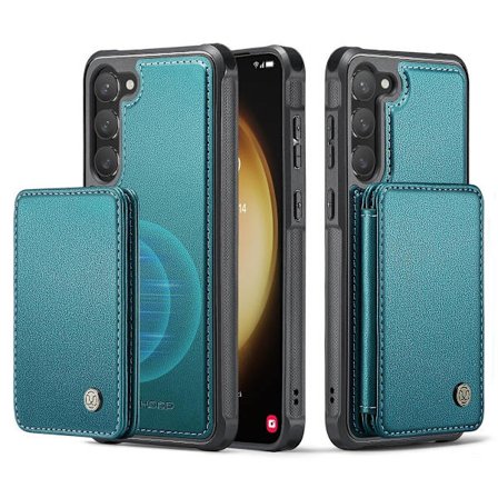 (Til Samsung S23 Plus) Magnetisk tegnebogsetui til telefon med RFID-beskyttelse og støttefod