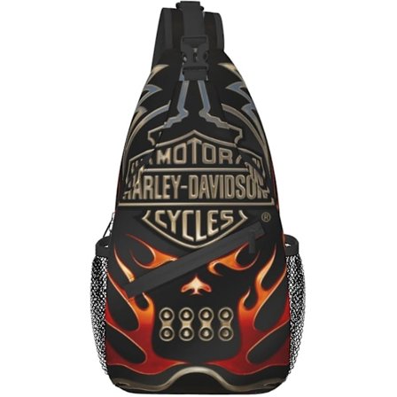 AU1772 Harley Davidson Sling Bag Ryggsäck Axelremsväska Crossbody Väska Bröstväskor Vandring Casual Daypack för Män Kvinnor