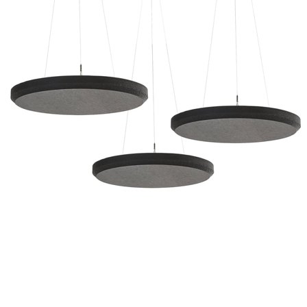 Akustikpanel SATELLITE, lofthængt, Ø 600 mm, 3-pak, sort