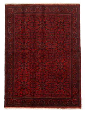 Alfombra Afghan Khal Mohammadi 175X234 Negro/Rojo Oscuro (Lana, Afganistán)