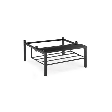 Beingestell mit Sitzbank und Schuhablage für 2 Module, B 600 mm, Laminat schwarz/schwarz