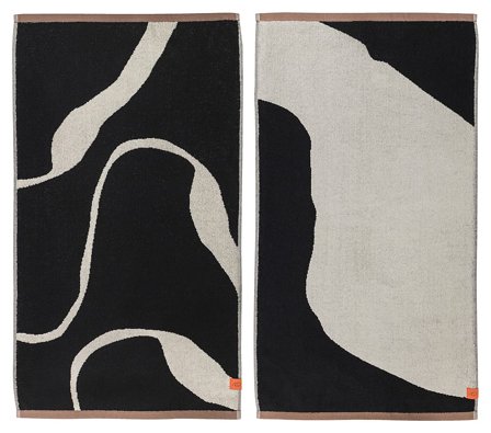 Mette Ditmer Towel Black / Off-White 2-Pack, Tøj & Bolig, Boligtekstiler, Håndklæder