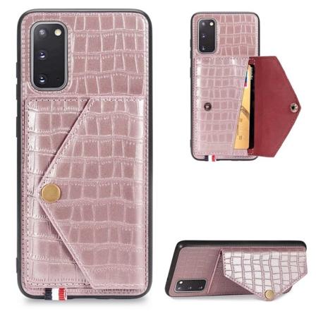 TG-Kotelo Korttitaskulla - Samsung Galaxy S20 Rose Gold