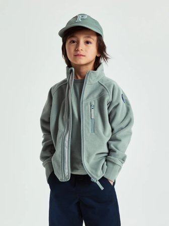 Vindtett vindfleecejakke - 128 - barneklær - grey - Polarn O. Pyret