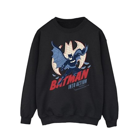 DC Comics Herr Batman Into Action Sweatshirt L Svart