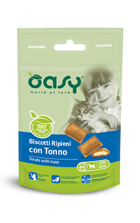 Oasy Biscotti Ripieni Con Tonno Per Gatti 60g