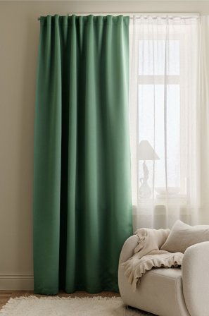 &Home - Mörkläggningsgardin Linnie 1-pack - Grön - Mörkläggningsgardiner - 300 - Från Homeroom