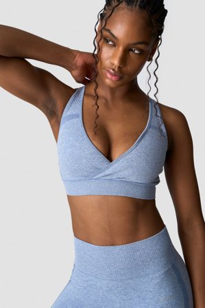 Soft Seamless Adjustable Sports Bra Metal Blue Melange
