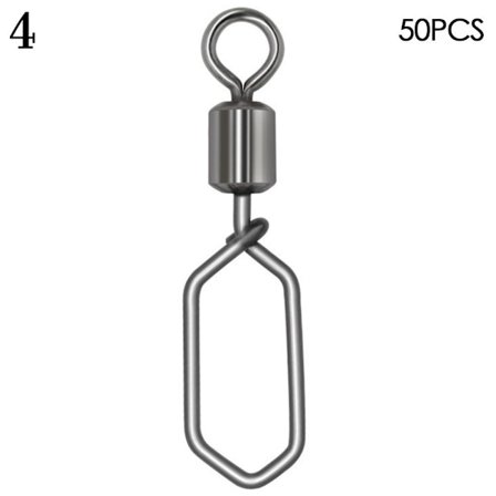 50 stk Fishing Snap Connector med Pin Rolling Swivel 4 4