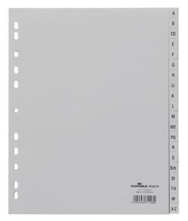 DURABLE Register A-Z 20teilig überbreit 20 Stück grau