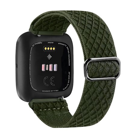 Elastiskt vävt armband för Fitbit Versa 3 2, Versa Lite - Justerbart nylon sportarmband för Fitbit Sense