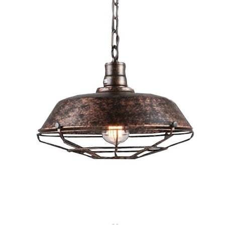 Taklampa med lock, retro taklampa, taklampa i industriell stil, restaurangtaklampa (brun utan glödlampa)