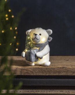 Dekorationsfigur Joylight Eisbär Weiß