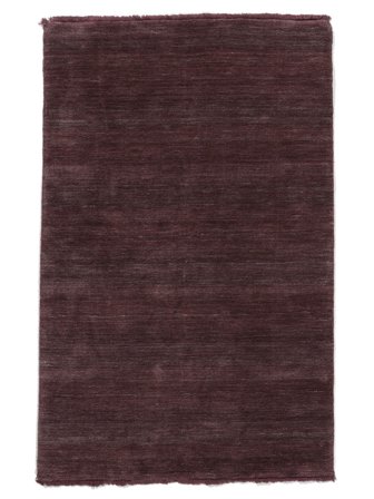 Handloom Fringes 160X230 Tummanvioletti Yksivärinen Villamatto Matot