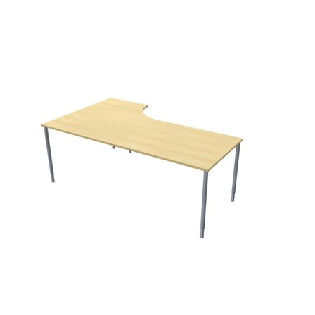 LANAB DESIGN Skrivbord Höger 200x120cm björklaminat/grå - Lyreco - Kontorsmöbler och inredning - Bord och hurtsar - Skrivbord - Fasta