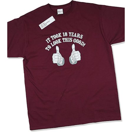 Mina generationsgåvor Det tog 18 år att se så här bra ut! - 18-årspresent/present T-shirt Herr Burgundy S