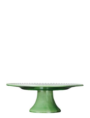 Daisy Cakeplate Small 22 Cm Home Tableware Serving Dishes Cake Platters Grønn PotteryJo