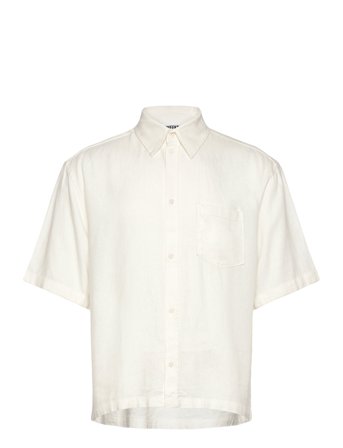 Weekday Relaxed Short-Sleeved Linen-Blend Shirt - White - S