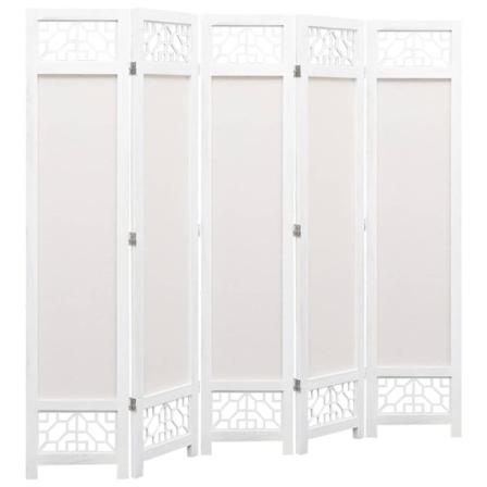 Vidaxl Rumsavdelare 5 Paneler Gräddvit 175x165 Cm Tyg Creme