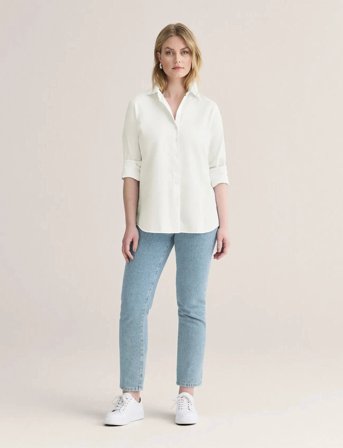 Newhouse Elsa Oxford Shirt - White - 34