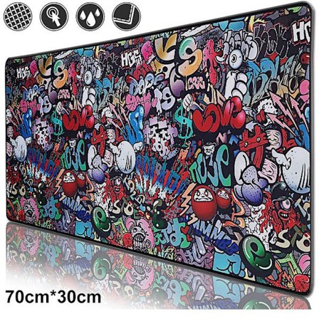 Gaming musematte med sydde kanter Skrivebordsunderlag for tastatur 70x30cm