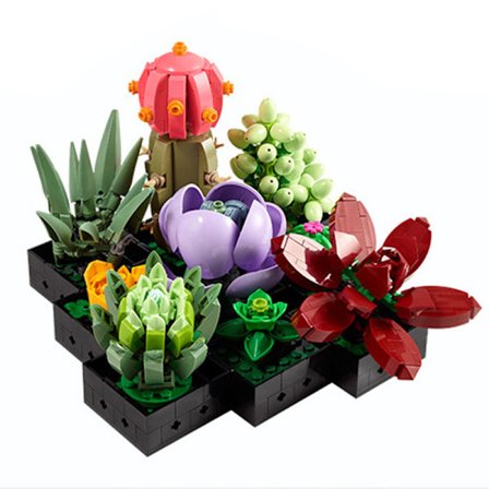 Kompatibel med le_go 10280 Byggeklodser - Blomsterbuket, Blomster, Roser, Puslespil, Legetøj, Valentinsdagsgave, Saml Sukkulenter