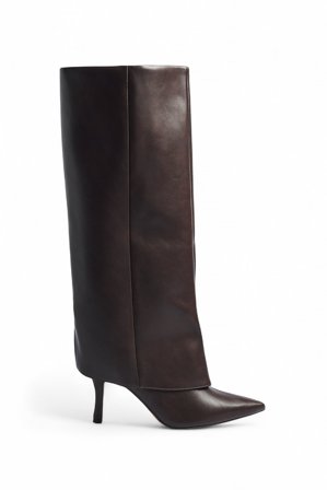 NA-KD - Knehøye boots med lag og stiletthæler - Boots - Brun - EU 41