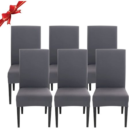 Mørkegrå høje ryglæn stoleben, strækbare aftagelige vaskbare sp