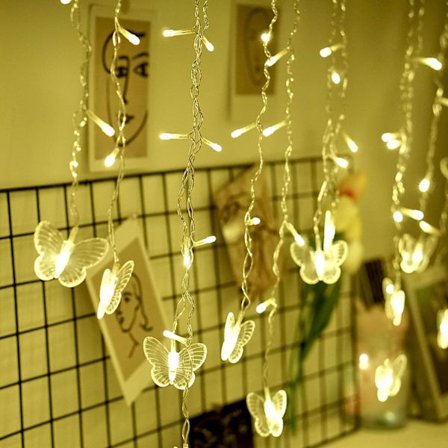 4m Butterfly Ice Strip Curtain Light Christmas Light String Net