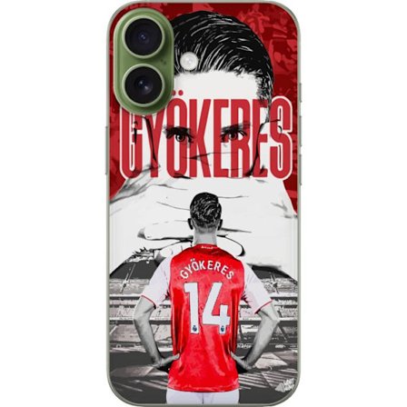 Yhteensopiva Puhelinkuori Apple iPhone 17 Viktor Gyökeres Arsenal - Jalkapallomotiivi paidalla numerolla 14 areenalla