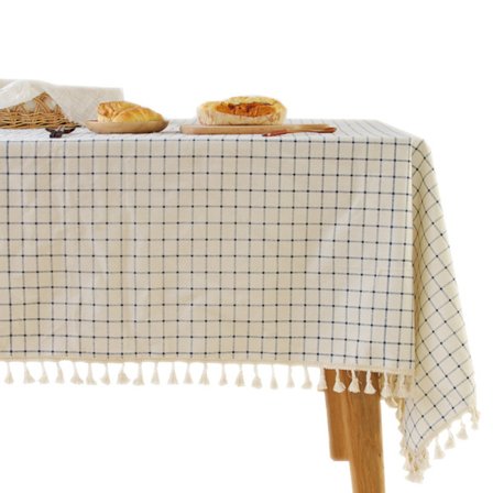 Rutete duk i svart og hvitt, 120*120 cm