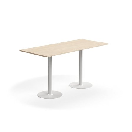 Bar table ALVA, 1800x800x900 mm, high pressure laminate, white/birch