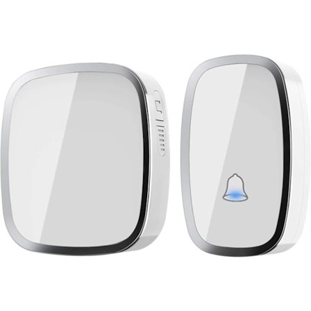 Hvit - Dørklokke, vanntett radioklokke med 300m rekkevidde, klokke k