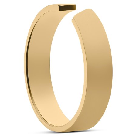 5 mm Polished Gold-Tone Adjustable Stainless Steel Ring for Men - Steel rings