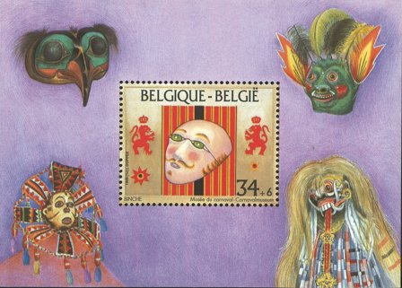 Belgien - Masker - Postfrisk miniark