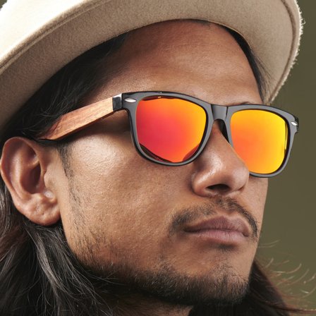 Óculos de Sol Polarizados Preto & Pau-Rosa para homens - Óculos de sol polarizados