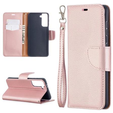 Samsung Galaxy S21 - Litchi Plånboksfodral - Roséguld Roséguld