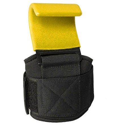 Vektløftingskroker Kraftige håndleddsbandasjer Trening Pull-up Håndflater Gripestropper Gul