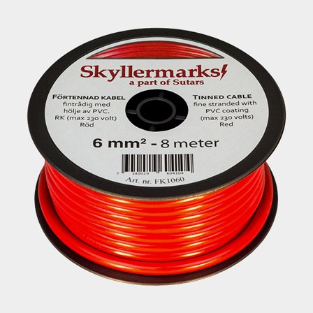 Cable de cobre estañado Skyllermarks RK, redondo, unipolar, 6 mm², 8 meter, rojo