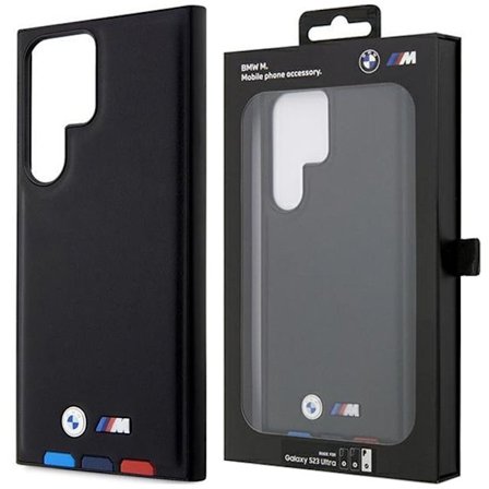 BMW BMHCS23L22PTDK S23 Ultra S918 veske - svart skinnstempel tricolor