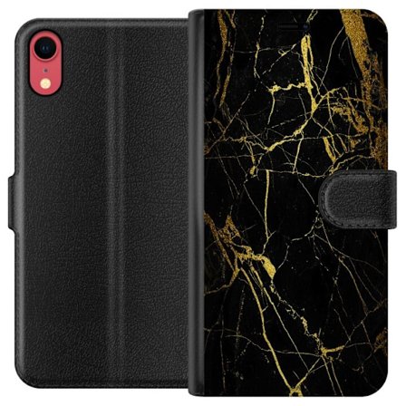Kompatibelt Lommeboketui til Apple Apple iPhone XR Marmor Svart & Gull