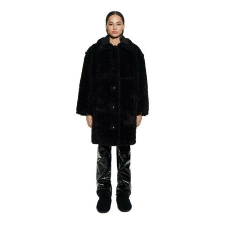 Stand Studio Faux Fur & Shearling Jakke Sort, Dame