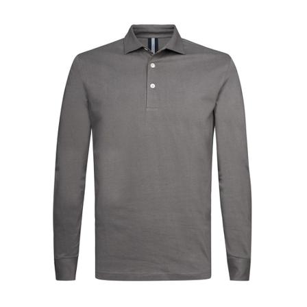 Profuomo Polo t-shirt , Grijs , unisex , Maat: 2XL